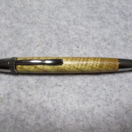 御蔵島桑　金桑　縮み杢　椿油仕上げ　回転式ロングパトリオットボールペンの画像