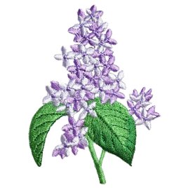 アップリケワッペン ライラック ステム W-1151 リラ ムラサキハシドイ 紫丁香花 フラワーの画像