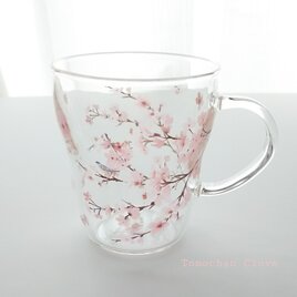 桜の耐熱ガラスマグカップ 1個の画像