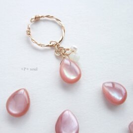 14kgf pearlピンクシェルイヤーカフ (片耳) 【PS-570EC】