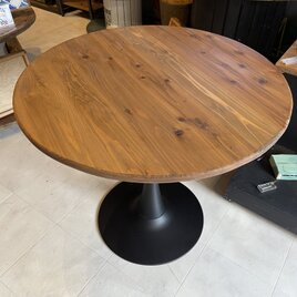 在庫あり　即納　Hotaru 丸テーブル　机　リビング　ダーク　アイアン　カフェ　アップサイクル　天然木　無垢材の画像
