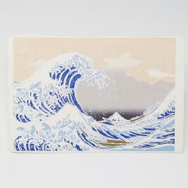 ギルディング和紙葉書　神奈川沖浪裏（印刷版）銀の画像