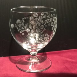 ミモザのグラス〜手彫りガラス〜の画像