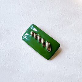 SC67-ヴィンテージブローチ・U.S.A. 1970〜80s Green enamel broochの画像