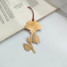 真鍮bookmark　カーネーションと鳥の画像