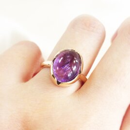 K10　キャビティーインアメシスティンクォーツ　リング