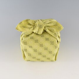 風呂敷　日本のかたち　立涌菱刺子　先染ふろしき　黄緑　 弁当箱包み　綿100％　60cm幅の画像