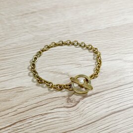 Toggle Chain Bracelet w/Crystal Pearlの画像