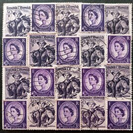 ヨーロッパ 古切手 カラーパレット（紫系）DA-STE136の画像