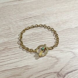 Toggle Chain Bracelet w/Crystal Pearlの画像