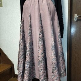 紬と染め大島のフレアースカートの画像