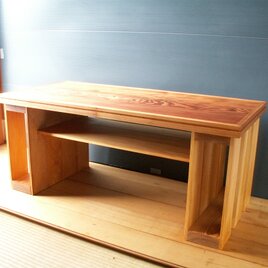 ●屋久杉・他　木目の美しいテレビ台　ローテーブル　机　ローボード　K309の画像