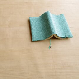 手織りブックカバー(文庫）ブルーグリーンの画像