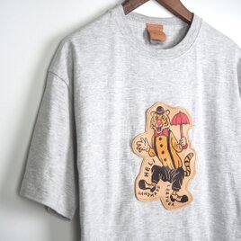 アートなレザーパッチ「タイガーピエロ」の 半袖 Tシャツ（5色）コットン ワッペンの画像