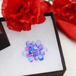 【マグネット ブローチ】紫陽花 （ブルー〜パープル系）・母の日にもの画像