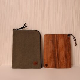 栗のまな板と収納袋のセット