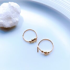 k18&k10  《0.7mm》フック/フープ  ピアス  Jojuly luna Ⅲの画像
