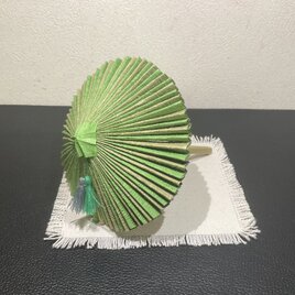 【置物雑貨】和傘 (緑)の画像