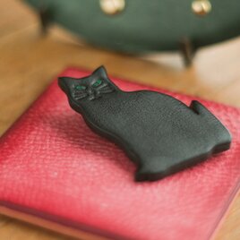 《Buono》Leather Cat Broochの画像