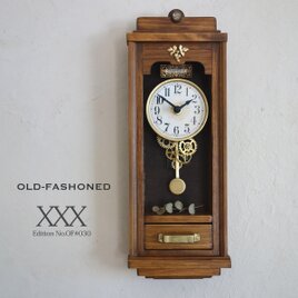 送料無料】OLD FASHIONED Ⅺ レトロな壁掛け時計 手作り品 #011