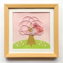 日本の風景を楽しむ 水引ミニフレーム「桜」の画像