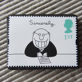 イギリス　漫画切手ブローチ 9581の画像