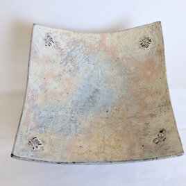 言霊の刷毛目大皿