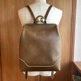 大玉がま口リュック （カーキ）