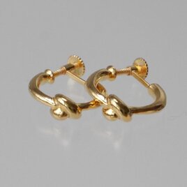 【イヤリング・GOLD】Knot　earrings 　/  silver925+24K gold plated　結び目イヤリングの画像