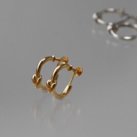 【イヤリング・GOLD】Knot　earrings 　/  silver925+24K gold plated　結び目イヤリングの画像