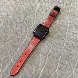 アップルウォッチベルト/オイルコードバン・レッド（For Apple Watch42/44/45/49mm）の画像