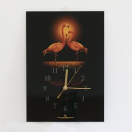 【掛け時計】フラミンゴの求愛（アクリル製）の画像