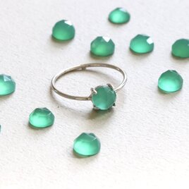 新緑の指輪  天然石 グリーンオニキス Silver925 --Fresh green--の画像