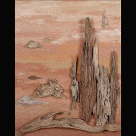流木で描く山水画（L saiz） 流木アート、　壁装飾、＃１８の画像