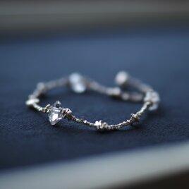 -Herkimar diamond- silver braceletの画像