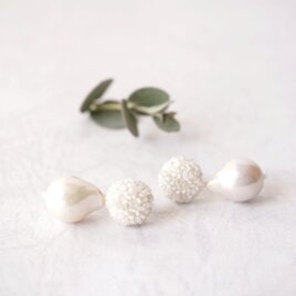 【 kiira+baroque pearl 】pierced earrings-01の画像