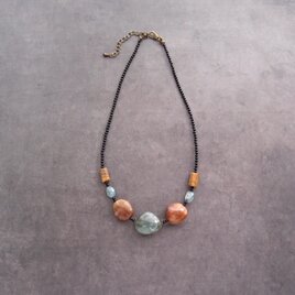Kyanite × Sunstone × Onyx Necklace／カイヤナイト Mix ネックレスの画像