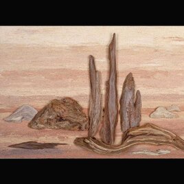 流木で描く山水画（L saiz） 流木アート、　壁装飾、＃１７の画像