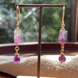 K14GFフローライトピアス◇K14GF Fluorite Earringsの画像