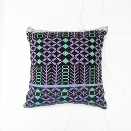手織りのクッションカバーflowers（ガラ紡の糸とスーピマ綿の糸）45cm×45cmの画像