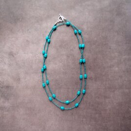 Blue Jade Long Necklace／ブルージェード ロングネックレス（Blue）の画像
