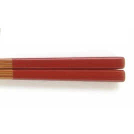 竹・自然塗料箸　大人色シリーズ　05-21　赤の画像
