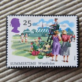 イギリス　切手ブローチ 9595の画像