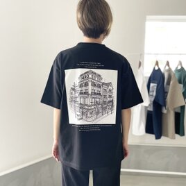 『2024新作』USAコットン バックプリントTシャツ ユニセックス 5色展開 【ブラック】の画像