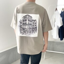 『2024新作』USAコットン バックプリントTシャツ ユニセックス 5色展開 【ベージュ】の画像