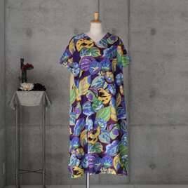 着物リメイク　浴衣の夏ワンピース/Aライン    フリーサイズ 　大きめ　KENZOの画像