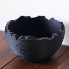 Adv-024-L (140×84) 植木鉢 おしゃれ シンプル 黒 プラ鉢 多肉 塊根 観葉 ブラック 3d鉢 浅鉢 作家鉢の画像