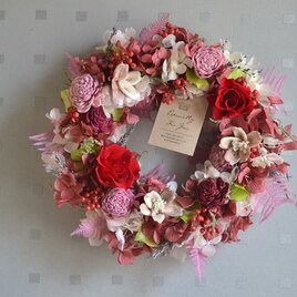 【早割＊母の日2024】赤バラのThanks＊wreathの画像