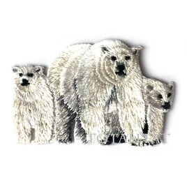 アップリケワッペン シロクマ ファミリー W-1404 白熊 北極熊 カブ 子熊 冬 動物  アニマル くまさんの画像