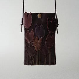 tulip leather mobile case [dark brown]の画像
